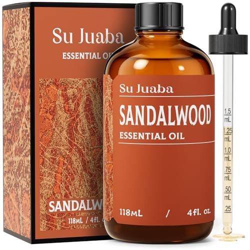 SU JUABA Sandelholzöl 118 ml – 100% natürliches Aromatherapieöl für Diffuser, Haut- und Haarpflege, DIY-Duft und Entspannung