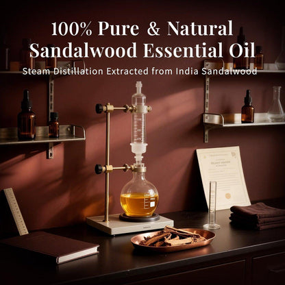 SU JUABA Sandelholzöl 118 ml – 100% natürliches Aromatherapieöl für Diffuser, Haut- und Haarpflege, DIY-Duft und Entspannung
