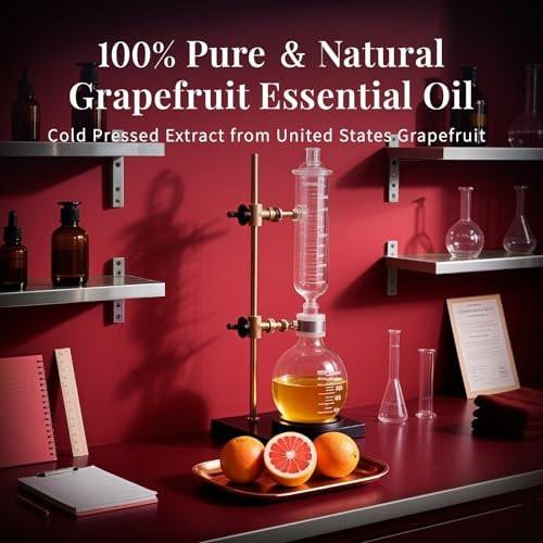 SU JUABA Grapefruit Essential Oil 4 Fl Oz, 100% Pure Natural für Massage, Diffuser, Aromatherapie, Haar- & Hautpflege – 118 ml