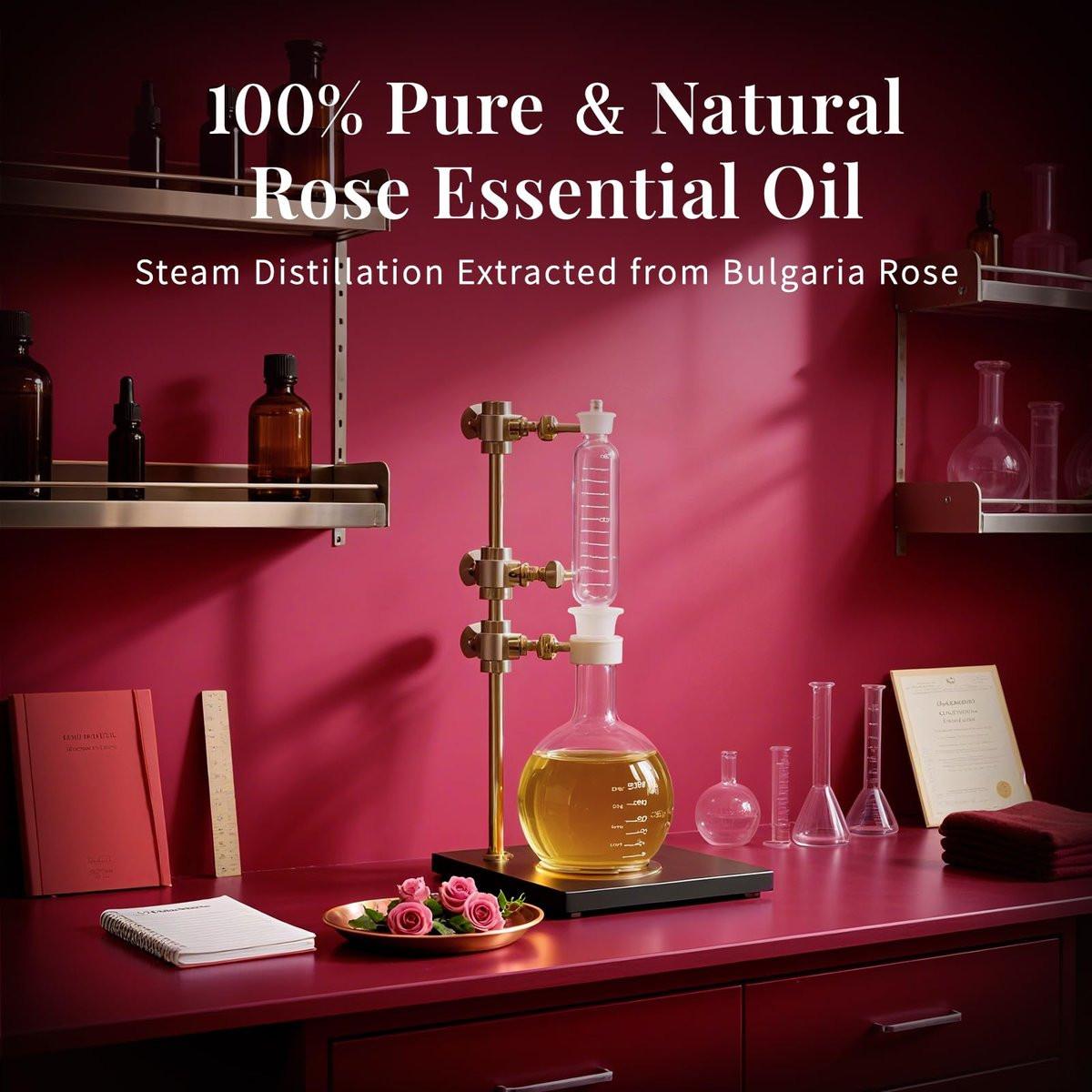 SU JUABA Rosenöl 118 ml – 100% reines Rosenöl für Gesicht, Haut, Haare, Diffuser & Aromatherapie