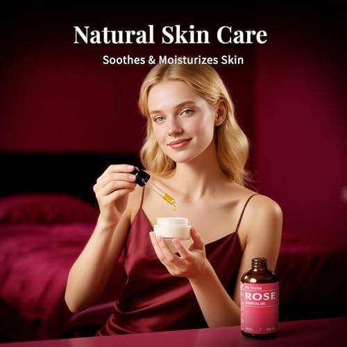 SU JUABA Rosenöl 118 ml – 100% reines Rosenöl für Gesicht, Haut, Haare, Diffuser & Aromatherapie