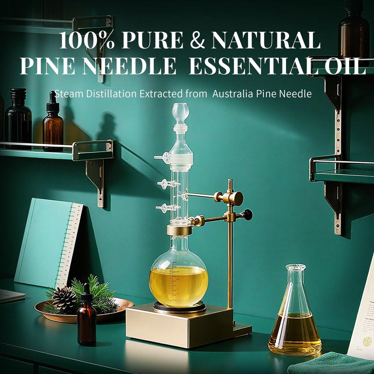 SU JUABA 118 ml Kiefern-Nadel-Ätherisches Öl, 100 % Natürlich, Aromatherapie-Öl für Diffuser, Haut, Haare, Kerzen- & Seifenherstellung
