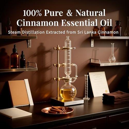 SU JUABA Zimtöl 118 ml, 100% reines Naturöl für Diffuser, Massage, Hautpflege, Aromatherapie, DIY-Kerzen, Seifen & Haushaltsreinigung