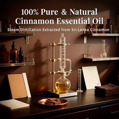 SU JUABA Zimtöl 118 ml, 100% reines Naturöl für Diffuser, Massage, Hautpflege, Aromatherapie, DIY-Kerzen, Seifen & Haushaltsreinigung