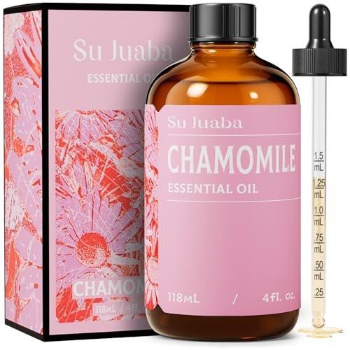 SU JUABA Kamillen Ätherisches Öl 118 ml – 100 % rein natürlich für Entspannung, Hautpflege, Massage, Schlaf & Aromatherapie