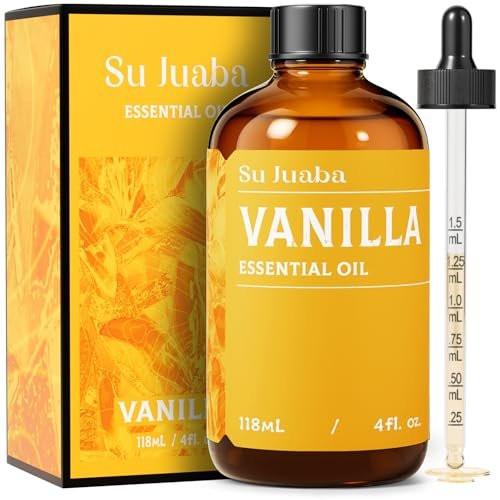 SU JUABA Vanille Ätherisches Öl 118 ml - 100% Natürliches Aromatherapieöl für Diffuser, Hautpflege, Duftkerzen und Seifenherstellung