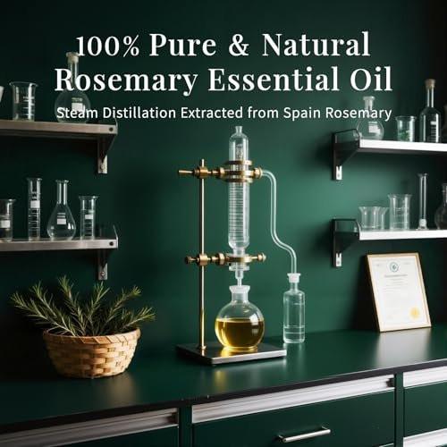 SU JUABA 118 ml Rosmarinöl, 100% reines natürliches Aromatherapieöl für Haarwachstum, Haut und Kopfhautpflege