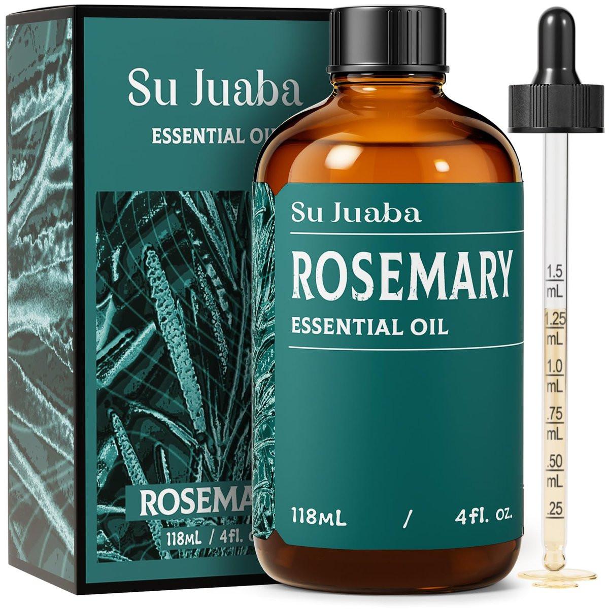SU JUABA 118 ml Rosmarinöl, 100% reines natürliches Aromatherapieöl für Haarwachstum, Haut und Kopfhautpflege