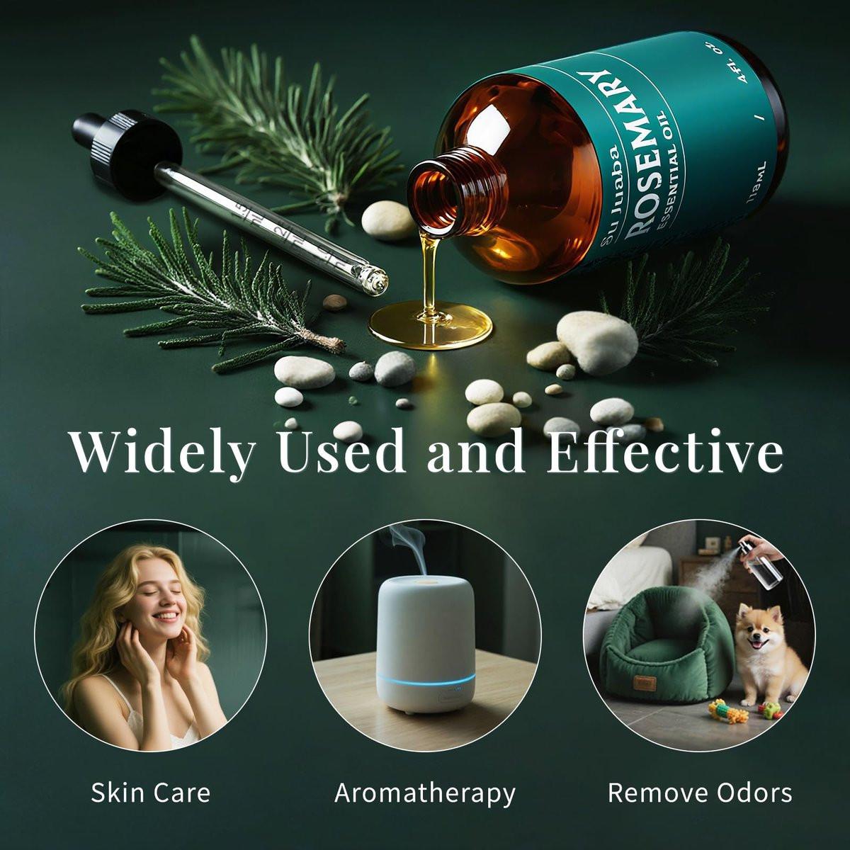 SU JUABA 118 ml Rosmarinöl, 100% reines natürliches Aromatherapieöl für Haarwachstum, Haut und Kopfhautpflege