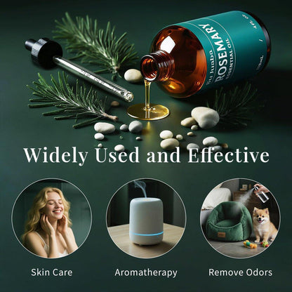 SU JUABA 118 ml Rosmarinöl, 100% reines natürliches Aromatherapieöl für Haarwachstum, Haut und Kopfhautpflege