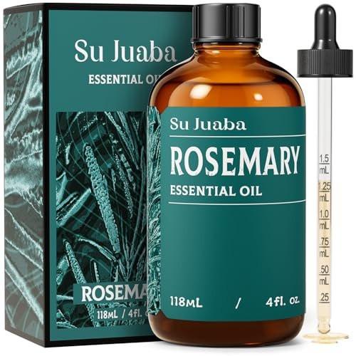 SU JUABA 118 ml Rosmarinöl, 100% reines natürliches Aromatherapieöl für Haarwachstum, Haut und Kopfhautpflege