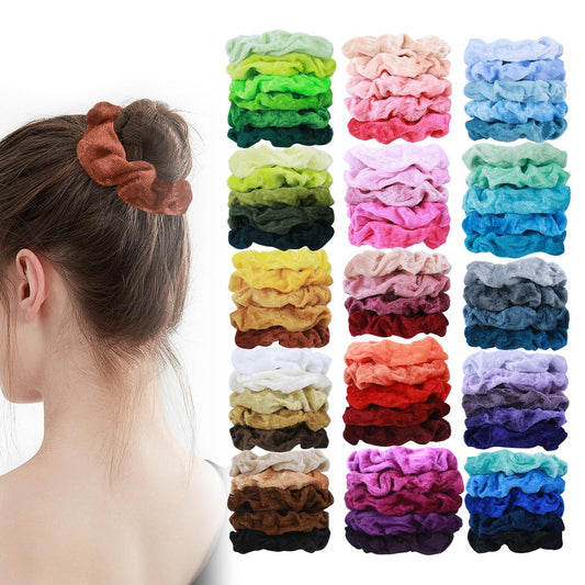 75er Set Samt-Haargummis für Frauen – Schadensfreie Haarbänder für dickes und dünnes Haar – Weiche Ponytail-Halter im Bulk – Geschenk für Mädchen