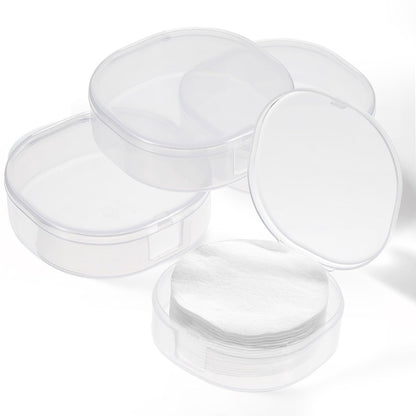 QfwdfcTrenz 4er-Pack Plastik-Wattepad-Aufbewahrungsbox – Reisefreundlicher, versiegelter Kosmetik-Wattepad-Behälter für Make-up-Entferner, Weiß