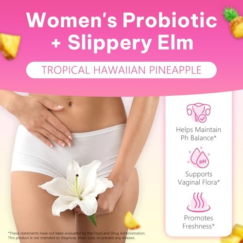bnHUlMXw Weibliche Probiotika Gummibärchen – Vaginale Probiotika für Frauen – pH-Balance, gesunder Geruch, Immununterstützung – mit Ulmenrinde (60 Gummibärchen)