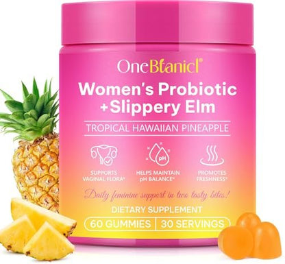 bnHUlMXw Weibliche Probiotika Gummibärchen – Vaginale Probiotika für Frauen – pH-Balance, gesunder Geruch, Immununterstützung – mit Ulmenrinde (60 Gummibärchen)