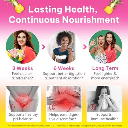 bnHUlMXw Weibliche Probiotika Gummibärchen – Vaginale Probiotika für Frauen – pH-Balance, gesunder Geruch, Immununterstützung – mit Ulmenrinde (60 Gummibärchen)
