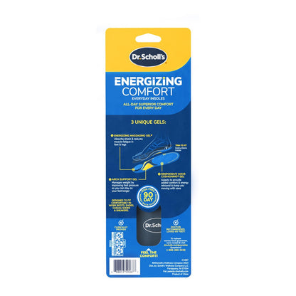 Dr. Scholl’s Energizing Comfort Damen Einlegesohlen für den Alltag mit Massagegel – klinisch bestätigt, ganztägige Energie und Komfort, patentiertes Triple-Gel-Design, stoßdämpfend, Fußgewölbestütze: 2 Paar