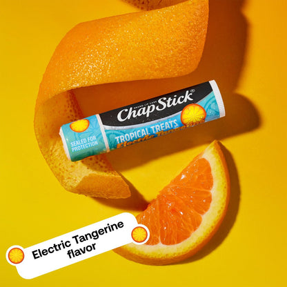 ChapStick Lippenpflege Tropical Treats Kollektion (9 Sticks) – Electric Tangerine, Fizzy Grape & Zingy Watermelon Lippenbalsam, je 0,15 Unzen