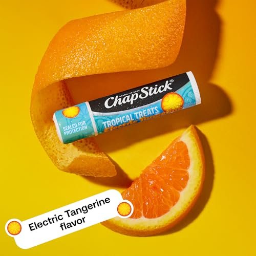 ChapStick Lippenpflege Tropical Treats Kollektion (9 Sticks) – Electric Tangerine, Fizzy Grape & Zingy Watermelon Lippenbalsam, je 0,15 Unzen