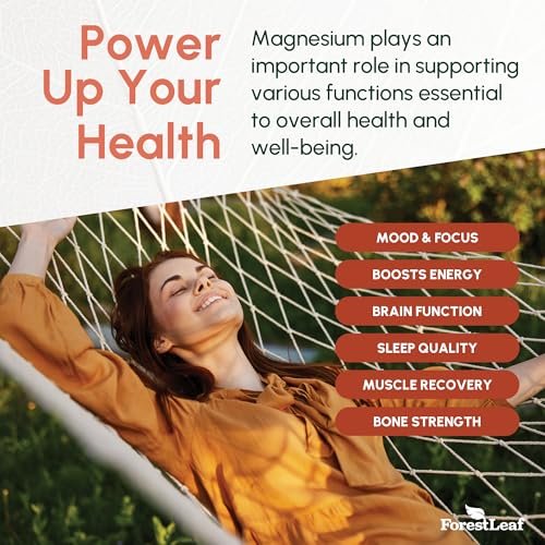 Magnesiumglycinat 500mg Komplex – Magnesium Kapseln für Schlaf & Ruhe – Nicht-GVO, 3rd Party getestet – 150 Kapseln für Frauen & Männer von ForestLeaf