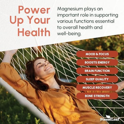 Magnesiumglycinat 500mg Komplex – Magnesium Kapseln für Schlaf & Ruhe – Nicht-GVO, 3rd Party getestet – 150 Kapseln für Frauen & Männer von ForestLeaf
