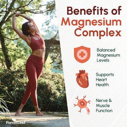Magnesiumglycinat 500mg Komplex – Magnesium Kapseln für Schlaf & Ruhe – Nicht-GVO, 3rd Party getestet – 150 Kapseln für Frauen & Männer von ForestLeaf