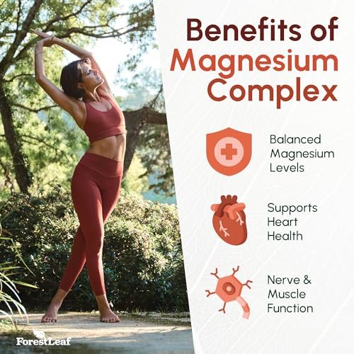 Magnesiumglycinat 500mg Komplex – Magnesium Kapseln für Schlaf & Ruhe – Nicht-GVO, 3rd Party getestet – 150 Kapseln für Frauen & Männer von ForestLeaf