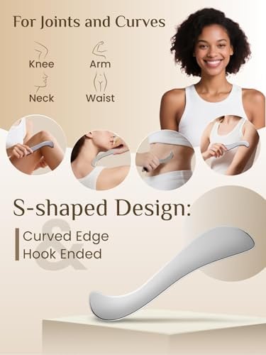 Rena Chris Muskel-Scraper-Werkzeug-Set – Edelstahl Gua Sha für Physiotherapie & Tiefengewebsmassage, Körper-Gua-Sha-Werkzeuge mit Reiseetui (2-teiliges Set)