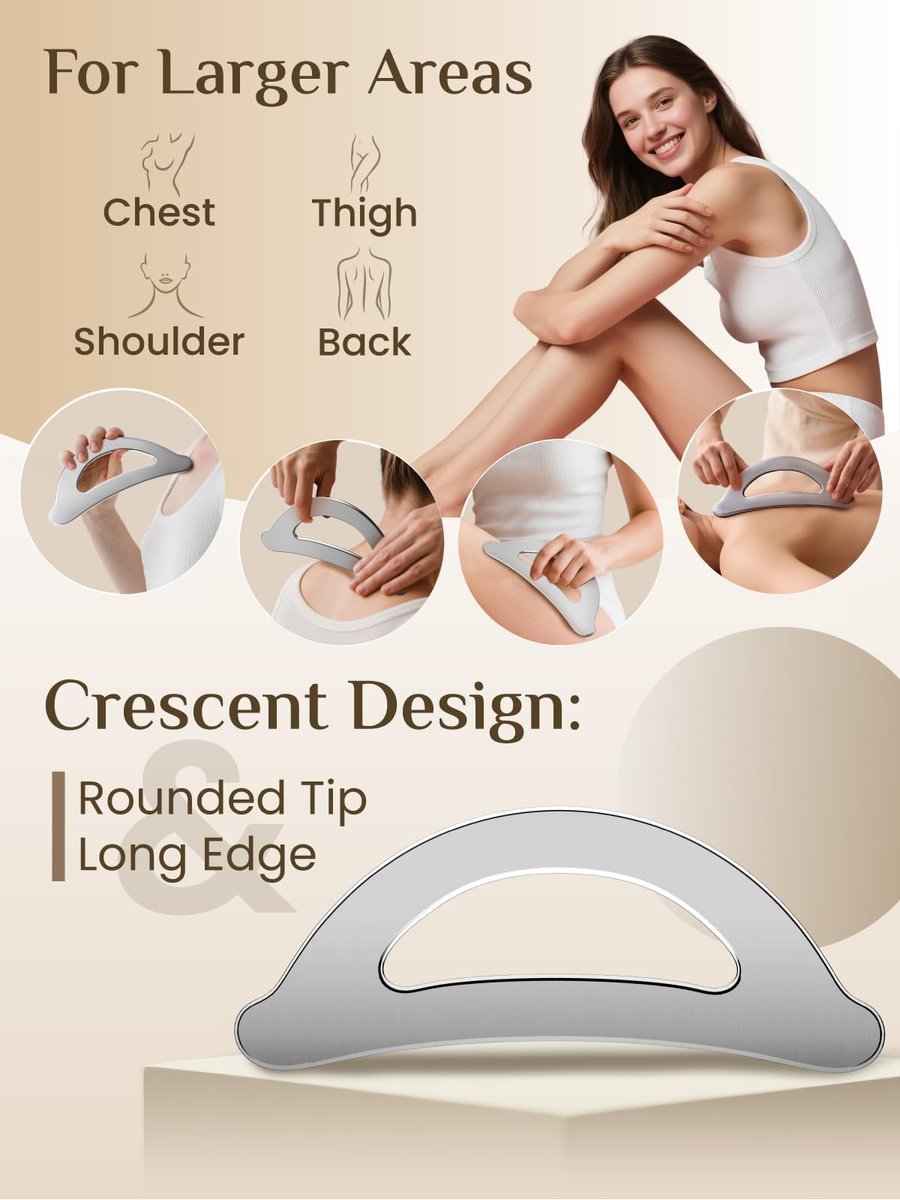 Rena Chris Muskel-Scraper-Werkzeug-Set – Edelstahl Gua Sha für Physiotherapie & Tiefengewebsmassage, Körper-Gua-Sha-Werkzeuge mit Reiseetui (2-teiliges Set)