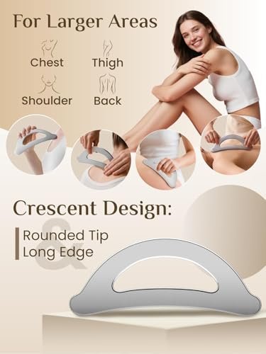 Rena Chris Muskel-Scraper-Werkzeug-Set – Edelstahl Gua Sha für Physiotherapie & Tiefengewebsmassage, Körper-Gua-Sha-Werkzeuge mit Reiseetui (2-teiliges Set)