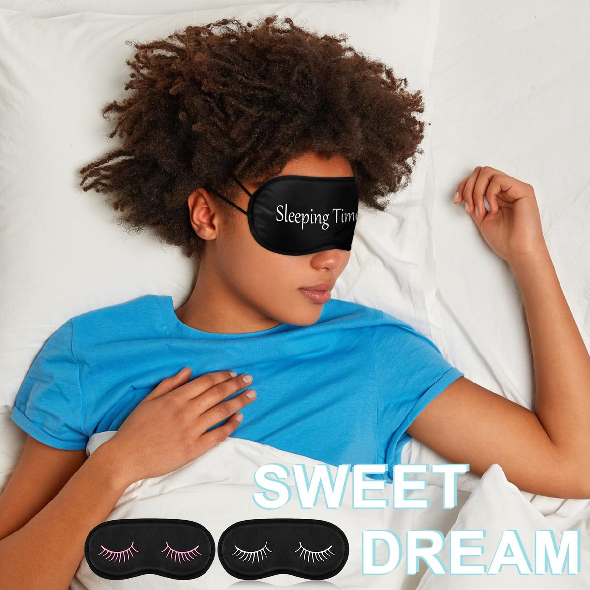 20er-Pack Lustige Schlafmasken mit verstellbarem Riemen – Kuschelige Blackout-Augenmasken für Damen, Herren, Erwachsene – Perfekt für Pyjama-Partys, Schlafzimmer & Spa (Cute Black)