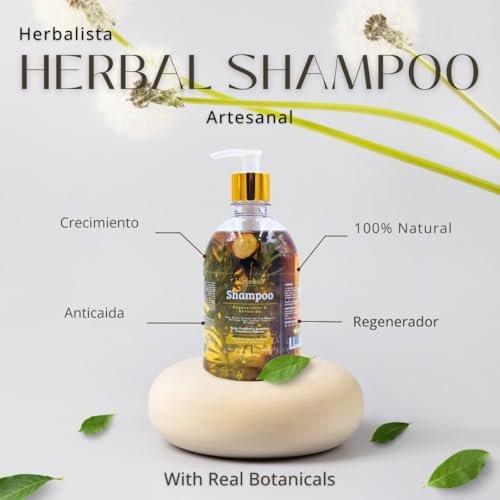HERBALISTA Virales Kräuter-Shampoo 1000ml – Mit Rosmarin, Zimt, Anis, Nelke, Aloe, Ingwer & Eukalyptus – Stärkt, Regeneriert, Beschleunigt Haarwachstum – 100% Natürlich & Handgefertigt