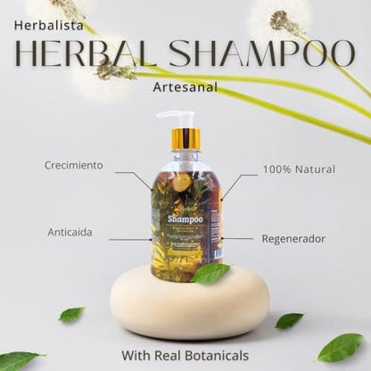 HERBALISTA Virales Kräuter-Shampoo 1000ml – Mit Rosmarin, Zimt, Anis, Nelke, Aloe, Ingwer & Eukalyptus – Stärkt, Regeneriert, Beschleunigt Haarwachstum – 100% Natürlich & Handgefertigt