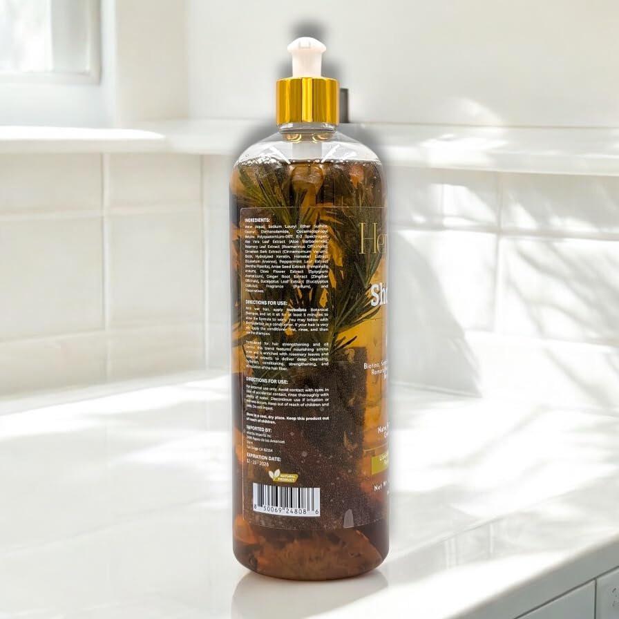 HERBALISTA Virales Kräuter-Shampoo 1000ml – Mit Rosmarin, Zimt, Anis, Nelke, Aloe, Ingwer & Eukalyptus – Stärkt, Regeneriert, Beschleunigt Haarwachstum – 100% Natürlich & Handgefertigt