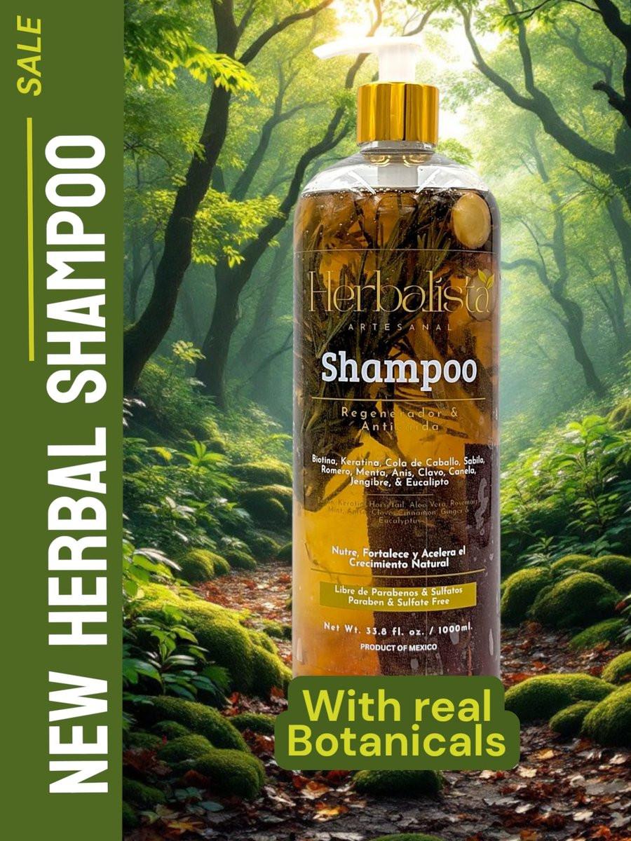 HERBALISTA Virales Kräuter-Shampoo 1000ml – Mit Rosmarin, Zimt, Anis, Nelke, Aloe, Ingwer & Eukalyptus – Stärkt, Regeneriert, Beschleunigt Haarwachstum – 100% Natürlich & Handgefertigt