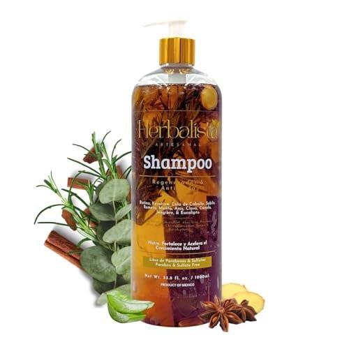 HERBALISTA Virales Kräuter-Shampoo 1000ml – Mit Rosmarin, Zimt, Anis, Nelke, Aloe, Ingwer & Eukalyptus – Stärkt, Regeneriert, Beschleunigt Haarwachstum – 100% Natürlich & Handgefertigt