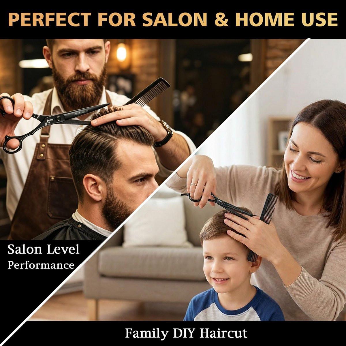 SEIMEIKEN Haarschere und Effilierschere 6,0 Zoll – Professionelle Friseurschere aus japanischem 440C-Edelstahl mit Konvexklinge für ultra-scharfe, saubere Schnitte – für Salon und Zuhause