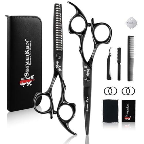 SEIMEIKEN Haarschere und Effilierschere 6,0 Zoll – Professionelle Friseurschere aus japanischem 440C-Edelstahl mit Konvexklinge für ultra-scharfe, saubere Schnitte – für Salon und Zuhause