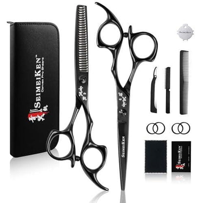 SEIMEIKEN Haarschere und Effilierschere 6,0 Zoll – Professionelle Friseurschere aus japanischem 440C-Edelstahl mit Konvexklinge für ultra-scharfe, saubere Schnitte – für Salon und Zuhause