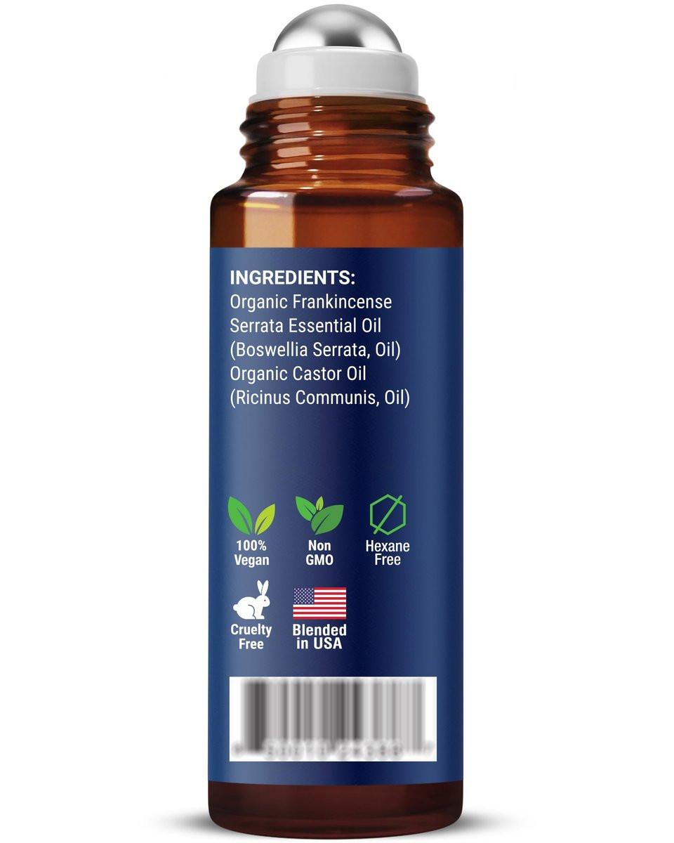 Bio Rizinusöl & Weihrauch Augenroller 10 ml – Natürliche Essenz gegen Augenringe & Fältchen – Leichter Roll-On – Nexon Botanics