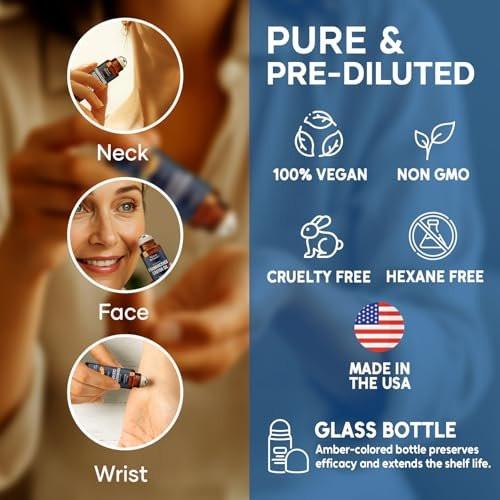 Bio Rizinusöl & Weihrauch Augenroller 10 ml – Natürliche Essenz gegen Augenringe & Fältchen – Leichter Roll-On – Nexon Botanics