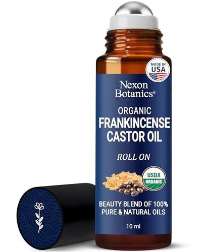 Bio Rizinusöl & Weihrauch Augenroller 10 ml – Natürliche Essenz gegen Augenringe & Fältchen – Leichter Roll-On – Nexon Botanics