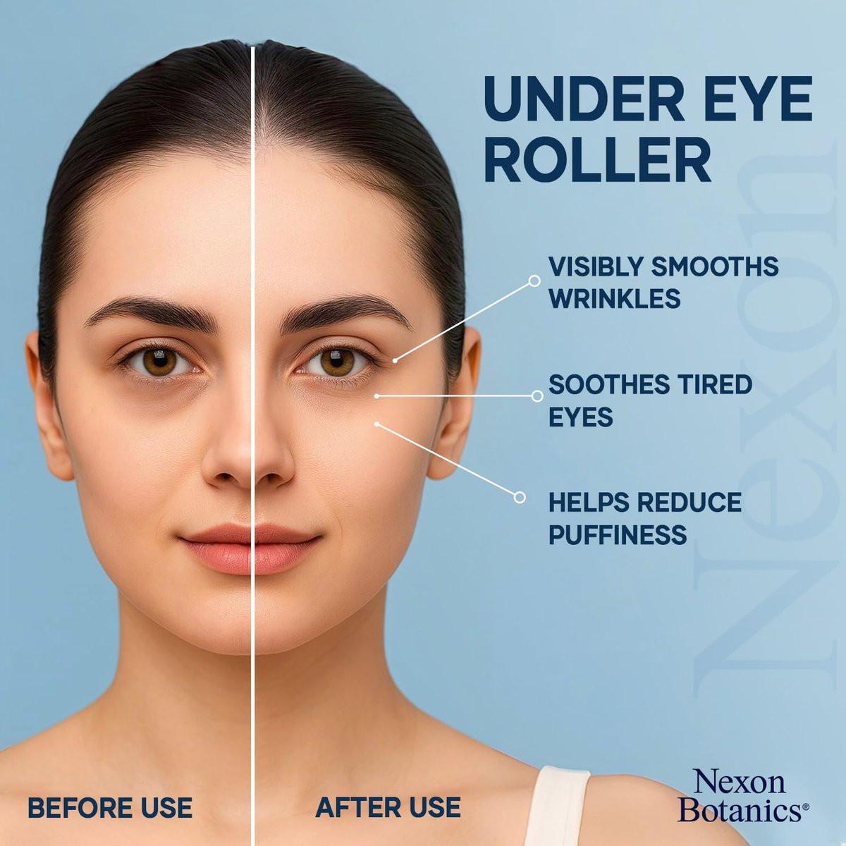Bio Rizinusöl & Weihrauch Augenroller 10 ml – Natürliche Essenz gegen Augenringe & Fältchen – Leichter Roll-On – Nexon Botanics