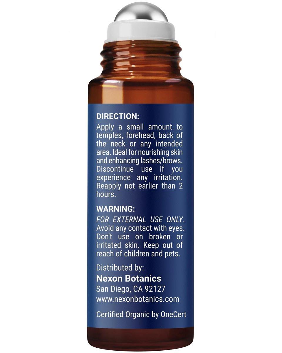 Bio Rizinusöl & Weihrauch Augenroller 10 ml – Natürliche Essenz gegen Augenringe & Fältchen – Leichter Roll-On – Nexon Botanics