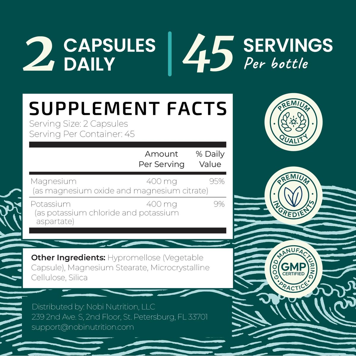Kalium-Magnesium Komplex | Hochdosiert für Herzgesundheit & Muskelunterstützung | 400 mg Kalium + 400 mg Magnesium | Energie, Knochengesundheit, Schlaf & Stimmung | 90 Kapseln