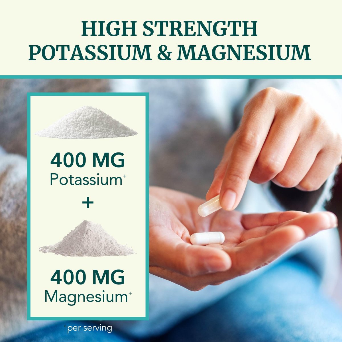Kalium-Magnesium Komplex | Hochdosiert für Herzgesundheit & Muskelunterstützung | 400 mg Kalium + 400 mg Magnesium | Energie, Knochengesundheit, Schlaf & Stimmung | 90 Kapseln