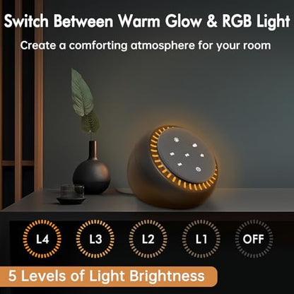DreamSky Klangmaschine für Schlaf, Weißes Rauschen für Erwachsene & Baby, Brauner Rauschen Fan für Büro Privatsphäre & Geräuschunterdrückung, 26 Klänge & RGB Nachtlicht, USB-C betrieben für Zuhause Reisen