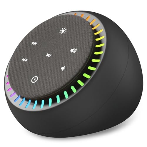DreamSky Klangmaschine für Schlaf, Weißes Rauschen für Erwachsene & Baby, Brauner Rauschen Fan für Büro Privatsphäre & Geräuschunterdrückung, 26 Klänge & RGB Nachtlicht, USB-C betrieben für Zuhause Reisen