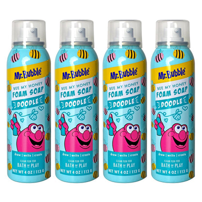 Mr. Bubble Limited Edition Schaumseife, Kreativität Badeseife, Reinigt & Pflegt, Bee My Honey (Blaubeer-Honig Duft), 4 oz, 4er-Pack