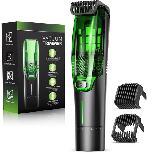 NAUQUOHZ Bartrimmer für Männer: All-in-One Vakuum-Trimmer mit Präzisionsrad, 20 Längenstufen, USB-C wiederaufladbar, wasserdicht, Nass-/Trocken-Clipper